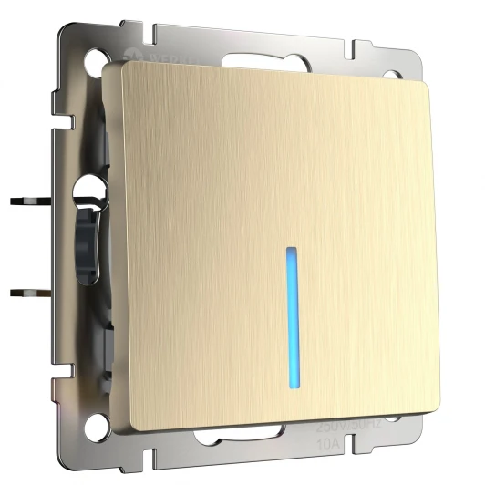 W1112110 Выключатель одноклавишный проходной с подсветкой (шампань рифленый) Werkel W1112110 (a051412)