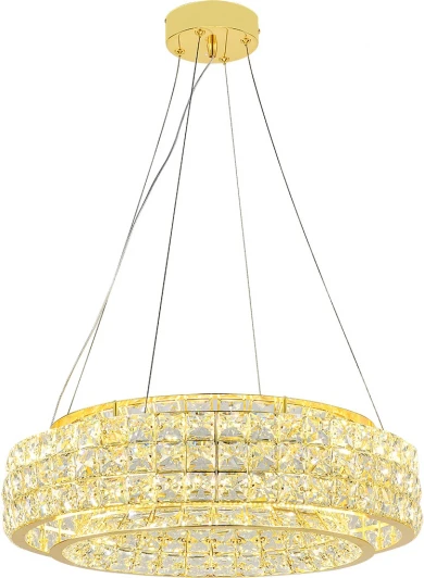 V000098L Подвесной светильник (12044/A/1P Gold) Indigo Valore V000098L (LED, 220V, хрусталь, на тросе, круглые)