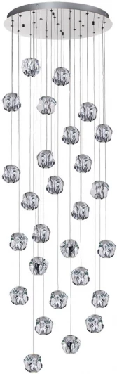 5084/120L Потолочная каскадная люстра Odeon Light Jemstone 5084/120L хром/прозрачный/металл/акрил LED 120W 4000K 6000Лм (220V, на проводе)
