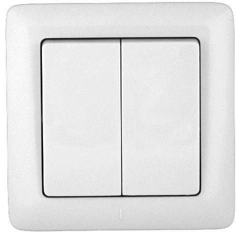 VS56-234-B Выключатель встраиваемый двухклавишный (белый) Systeme Electric VS56-234-B