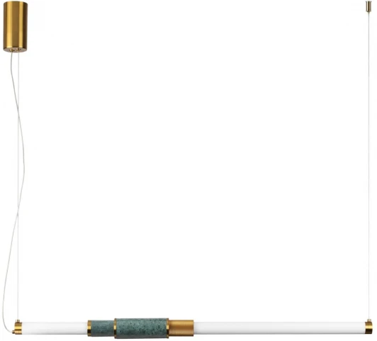 4360/14L Подвесной светильник Odeon Light Marmi 4360/14L MIDCENT изумрудный мрамор/антич.бронза/металл/акрил (ВЕРТ. И ГОРИЗОНТ) IP20 LED 14W 3000K 220V (на тросе)