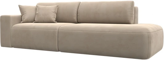 121339L Диван прямой Лига-036 НПБ Модерн подлокотник слева (Бежевый/Велюр) Лига Диванов арт.121339L