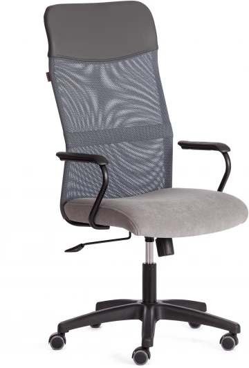 21448 Кресло PRACTIC (мп) (Флок,Искусственная кожа  /Серый)