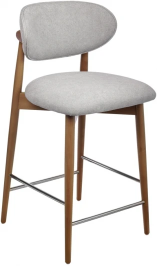 RF 0801 Стул полубарный Bradexhome Lucas 3 серый букле ножки цвета орех