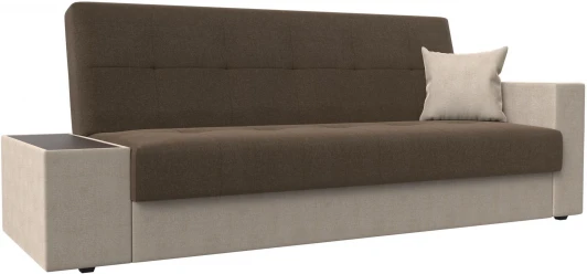 118525L Диван-книжка Лига-020 стол слева (Коричневый,Бежевый/Рогожка) Лига Диванов арт.118525L