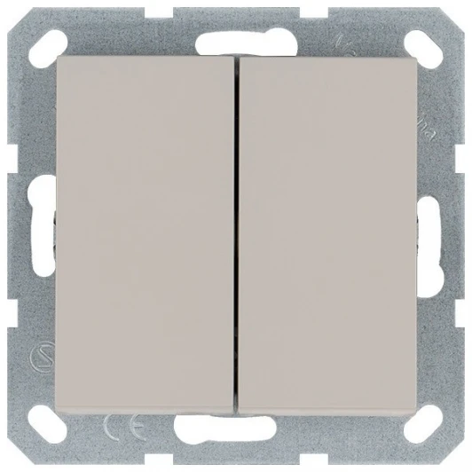 G3020T Выключатель двухклавишный (тауп soft touch) Jasmart G-Classic G3020T