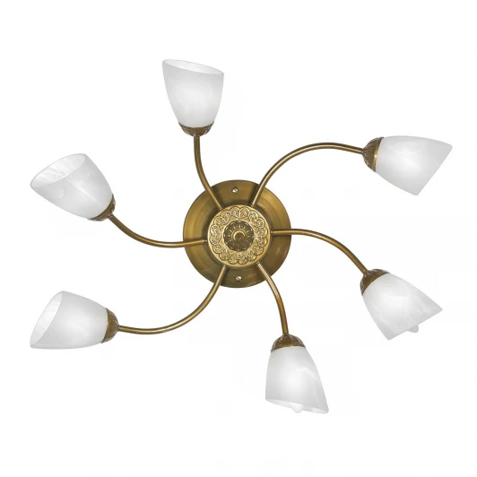 S9105-6 Люстра потолочная Day&Night, 6 плафонов, бронза с белым