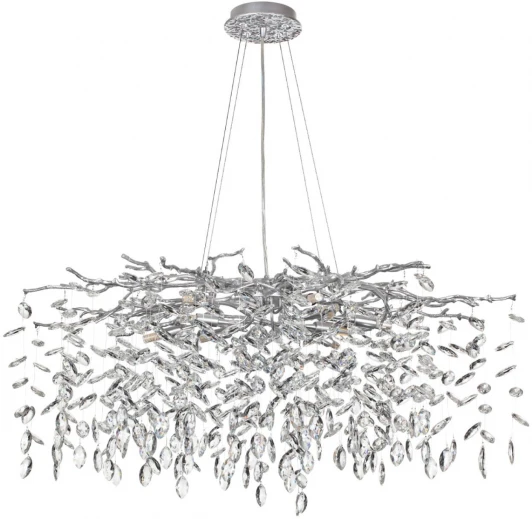 4970/12 Подвесная люстра Odeon Light Delica 4970/12 HALL матов.серебристый/алюмин./хрусталь G9 12*40W (220V, на тросе, лепестки, ветки)