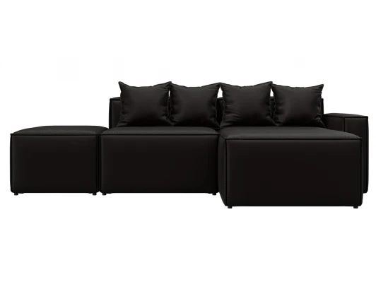 129789 Диван угловой модульный Лига-063 угол правый (ДСП/Пластик/Экокожа/Коричневый) Лига Диванов 129789