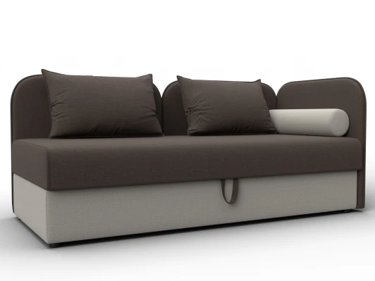 132529 Тахта Лига-094 НПБ (ДСП,ЛДСП,Фанера/Пластик/Рогожка/Коричневый,Бежевый) Лига Диванов 132529