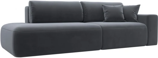 121344 Диван прямой Лига-036 НПБ Модерн подлокотник справа (Серый/Велюр) Лига Диванов арт.121344