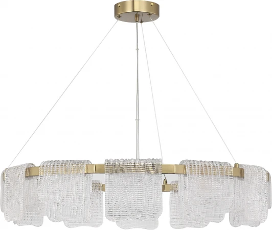SL6021.203.66 Подвесной сетильник ST Luce Voile SL6021.203.66 золотистый/прозрачный LED 1*66W 4000K (220V, на тросе, круглые)