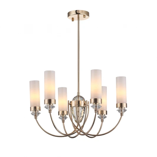 SL1402.253.06 Потолочная люстра на штанге ST Luce Элегра SL1402.253.06 Золото/Белый, Прозрачный E14*6 40W