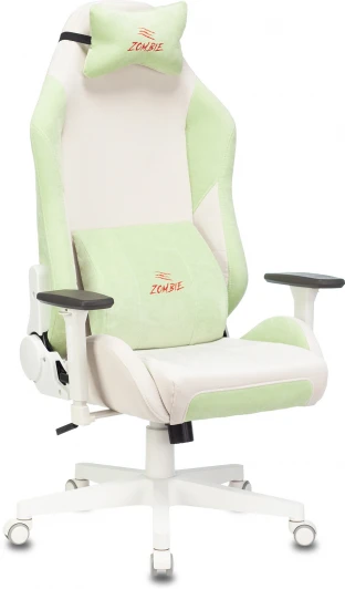 EPIC PRO LGREEN Кресло игровое Zombie EPIC PRO Fabric белый/зеленый с подголов. крестовина пластик пластик белый