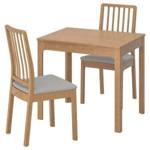 292.394.40 ЭКЕДАЛЕН / ЭКЕДАЛЕН Стол и 2 стула, дуб, Рамна Оррста светло-серый