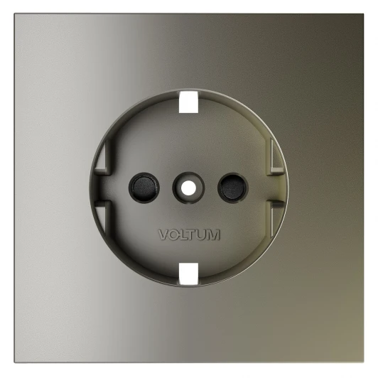 VLS000704 Накладка для розетки с заземлением и защитными шторками Voltum S70 VLS000704 (шелк)
