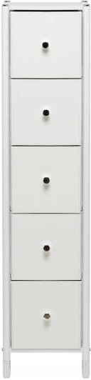 2500000252297 Комод Leset Нирита/Хайди узкий 5 ящиков (Сталь,Экокожа,ЛМДФ/Белый) арт.2500000252297