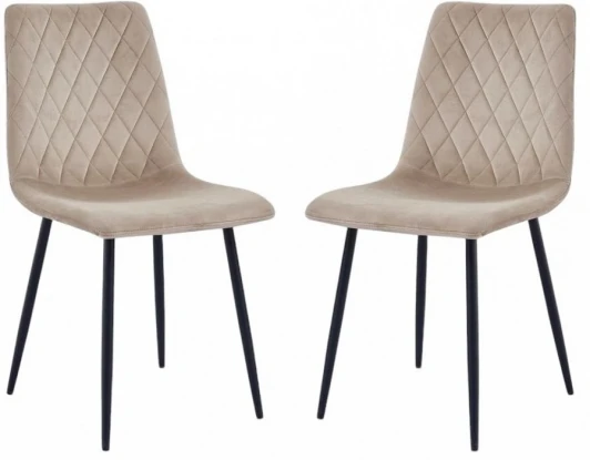 HSBI_DC102_beige_2 Набор из 2 стульев Serenity Whirl Hesby (Металл/Велюр, Бежевый) арт.HSBI_DC102_beige_2