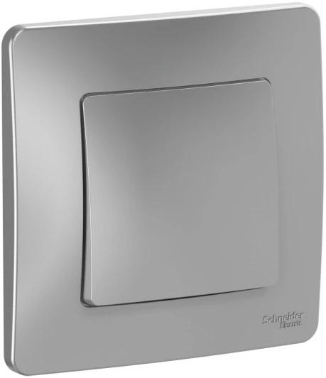 BLNVS010603 Выключатель встраиваемый одноклавишный (алюминий) Systeme Electric Blanca BLNVS010603