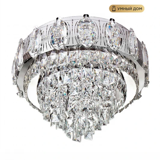 L9438-500 CR с УД Потолочная люстра светодиодная хрустальная с пультом и управлением смарфоном с регулировкой цветовой температуры и яркости LED4U LED4U L9438-500 CR с УД