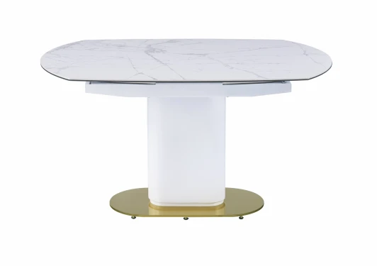 MC22122DTcasa Стол обеденный IST-CASA раскладной Атриум MC22122DT, 140(200)х100х77 см, белый мрамор