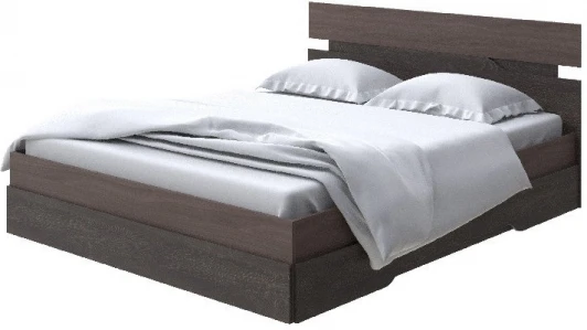 1938153 Без бренда Кровать Milton (ЛДСП Ясень Шимо Темный/Дуб Кантербери) 180x190