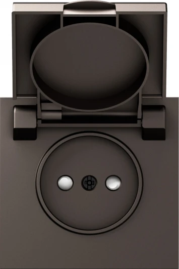 DS43453 Накладка для розетки без заземления, с крышкой, 16A 250 В~, мокко IP44 Donel S08 DS43453