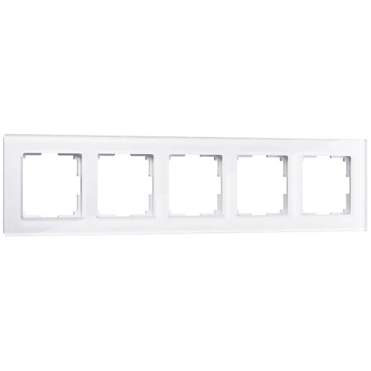 W0051101 Рамка на 5 постов (белый,стекло) W0051101 (a051195)