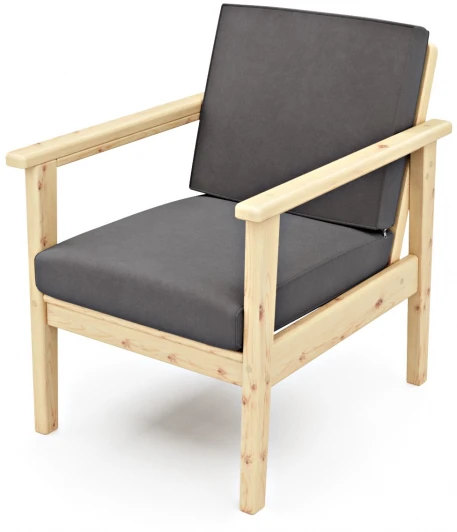 211053 Кресло Arsko Лориан сосна велюр серый