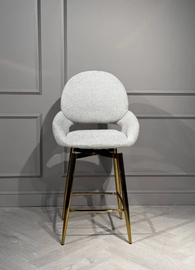 BS1241-WTcasa Стул барный IST-CASA Виола BS1241-WT, 55х46х105 см, белый крем/золото