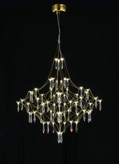 MR2643-66P-76AP Подвесная люстра светодиодная с пультом и хрустальными подвесками Asfour MyFar Allegria MR2643-66P-76AP