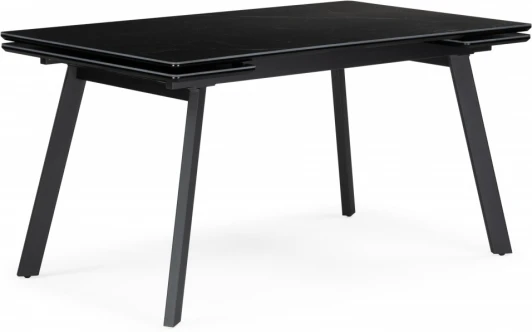 612902 Керамический стол Notta Норман 140(200)х80 черный мрамор shakespeare black / черный арт.612902