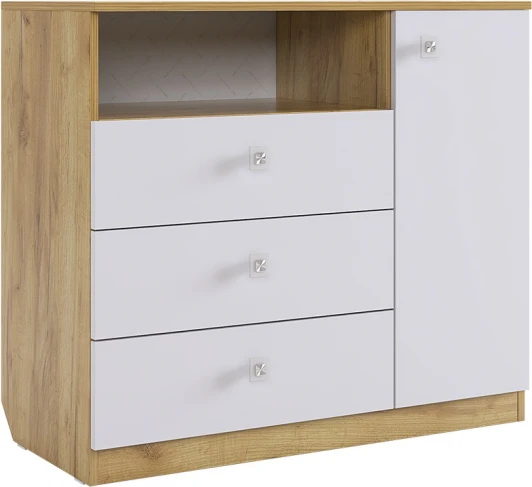 MKF-06.2725 Форсаж Комод, цвет дуб крафт золотой/белый Mebelson (арт.MKF-06.2725)