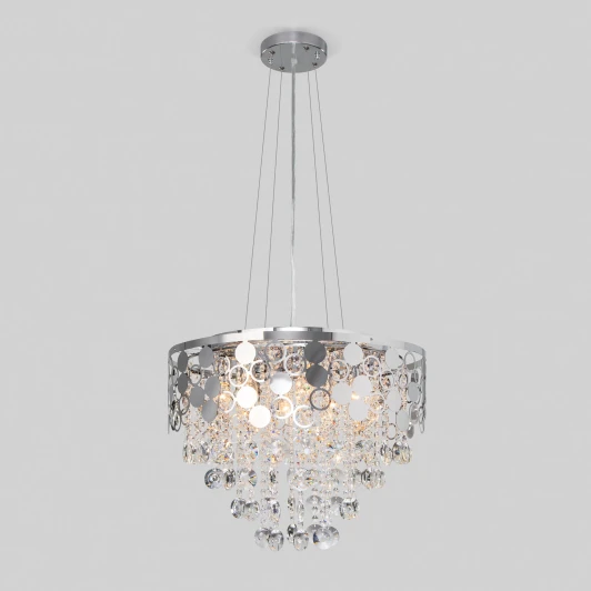 10114/8 хром Подвесная люстра Eurosvet Lianna 10114/8 хром/прозрачный хрусталь Strotskis