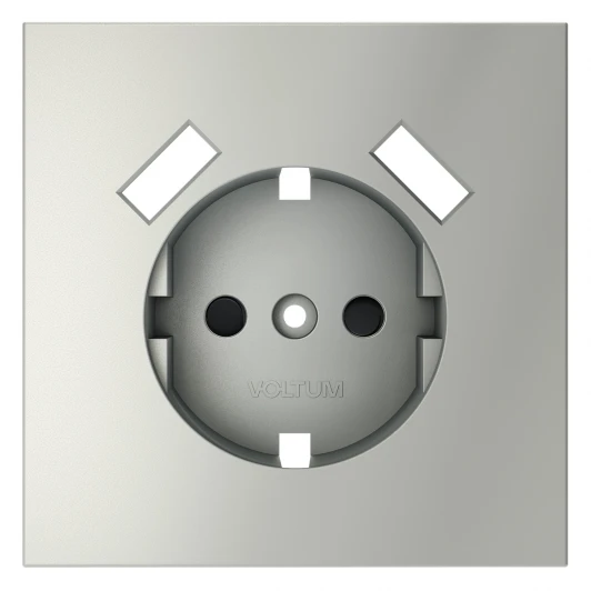 VLS000905 Накладка для розетки с заземлением и защитными шторками, с USB A+A Voltum S70 VLS000905 (сталь)