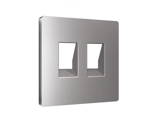 AP5121 Лицевая панель для Ethernet RJ-45/телефонной RJ-11 двойной розетки (сталь матовый) Ambrella Volt QUANT AP5121