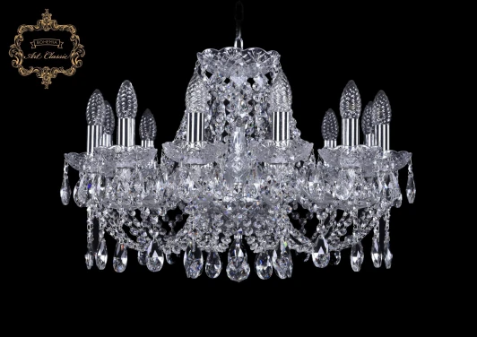 11.21.12.200.Cr.Sp Подвесная люстра Art Classic 11.21 11.21.12.200.Cr.Sp (220V, хрусталь, на цепи, подсвечник, свеча)