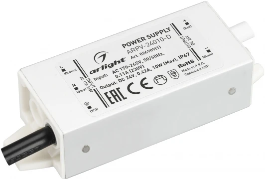 026909(1) Блок питания ARPV-24010-D (24V, 0.42A, 10W) (Arlight, IP67 Металл, 3 года) 026909(1)
