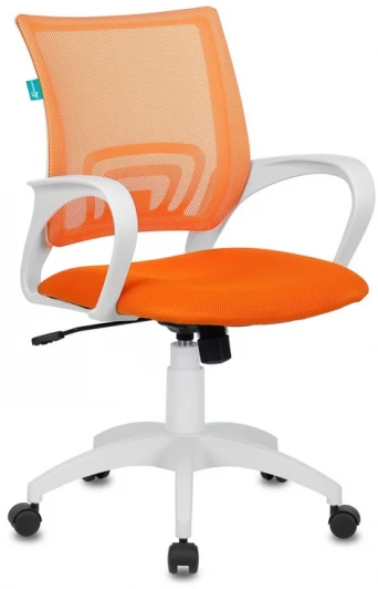 CH-W695N/OR/TW-96-1 Кресло Бюрократ CH-W695N оранжевый TW-38-3 TW-96-1 сетка/ткань крестовина пластик пластик белый