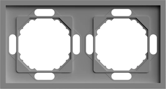49963 Рамка на 2 поста (серый) Stekker Эмили 49963