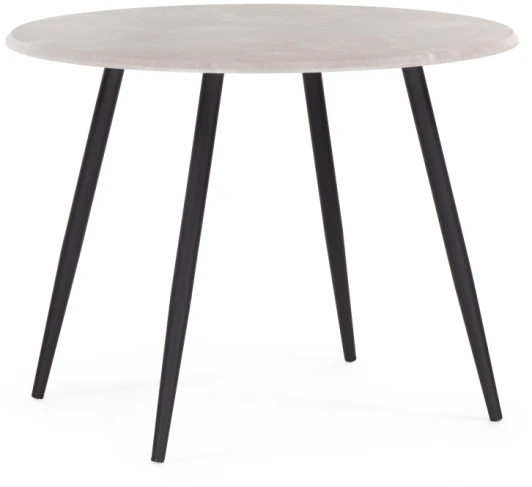 507220 Деревянный стол Notta Абилин 100х76 мрамор светло-серый / черный матовый 507220