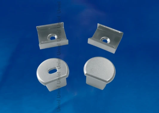 UFE-N07 SILVER A POLYBAG Набор аксессуаров для алюминиевого профиля (крепежные скобы и заглушки) серебро Uniel UFE-N07 SILVER A POLYBAG