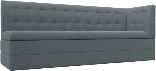 122436 Диван кухонный Бриз с углом справа (Серый/Рогожка) Лига Диванов арт.122436