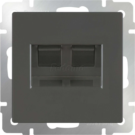 WL07-RJ11+RJ45 Розетка встраиваемая двойная Ethernet RJ-45 и телефонная RJ-11 Werkel, серо-коричневый