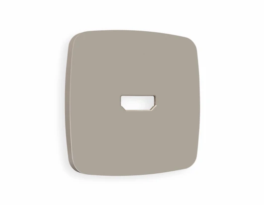 OP3740 Лицевая панель Ambrella Volt OMEGA (Серо-бежевый матовый) для HDMI розетки QUANT OP3740