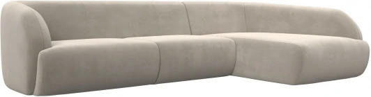 122179 Диван угловой Лига-041 правый угол (Бежевый/Микровельвет) Лига Диванов арт.122179