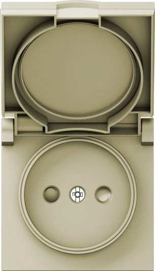 DE43451 Накладка для розетки без заземления, с крышкой, 16A 250 В~, шампань IP44 Donel A07 DE43451