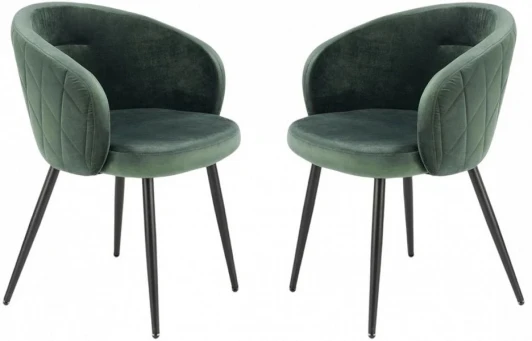 HSBI_DC115_green_2 Набор из 2 стульев Aurora Luminary Hesby (Металл/Велюр, Зеленый) арт.HSBI_DC115_green_2