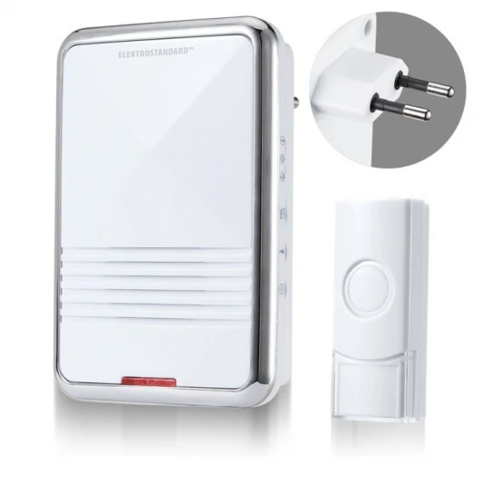 DBQ11M AC белый Звонок дверной беспроводной Elektrostandard, белый с хромом, 36 мелодий, IP44