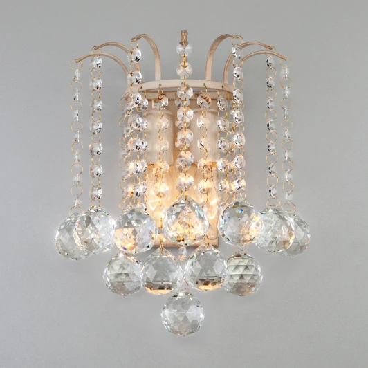 3299/2 белый с золотом Настенный светильник Eurosvet 3299 3299/2 белый с золотом / прозрачный хрусталь